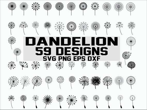 Download Dandelion Svg Dandelion Clipart Dandelion Silhouette Etsy