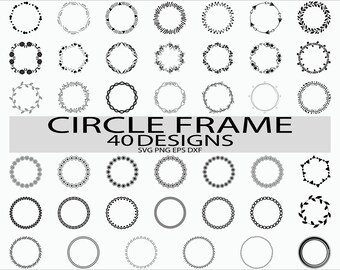 Circle frame Svg/ Wreath svg/ Frame svg/ Doodle frame svg/ Hand drawn frame svg/ Floral frame svg/ Border svg/ Clipart/ Cut files