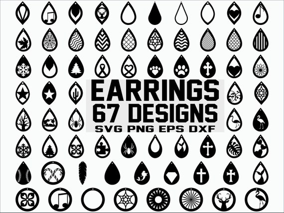 Earrings SVG/ Teardrop with holes SVG/ Pendant SVG/ Earrings | Etsy