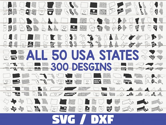 USA States SVG Bundle / 50 States SVG Bundle / Cut Files / Cricut / Clip art / Commercial use / America Svg / States Outline Svg / Home Svg