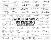 Swirl SVG / Flourish SVG / Swoosh SVG / Stroke Svg / Ornaments Svg / Decorative Svg / Clipart / Silhouette / Cut file / Cricut