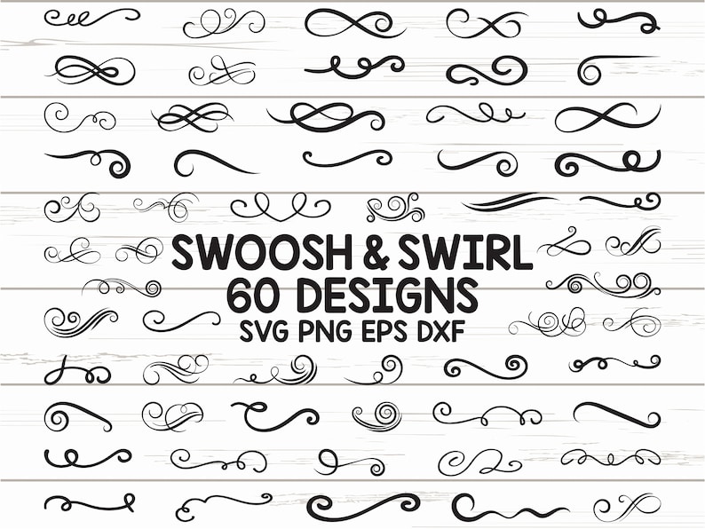 Swirl SVG / Flourish SVG / Swoosh SVG / Stroke Svg / Ornements Svg / Décoratif Svg / Clipart / Silhouette / Fichier coupé / Cricut image 1