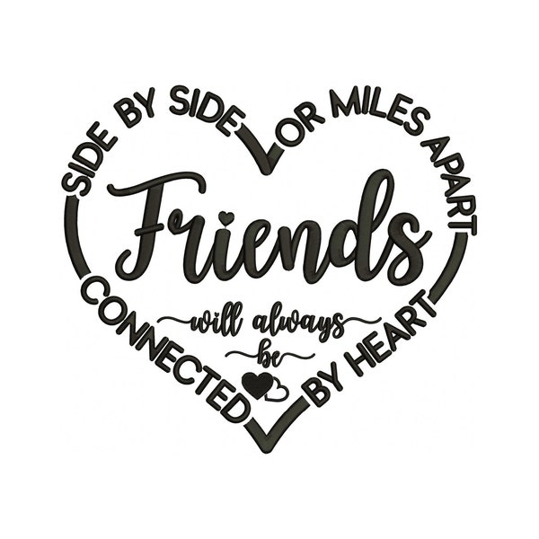 Friends Machine Embroidery Design / 5 Sizes / Best Friends Embroidery / Friendship Embroidery