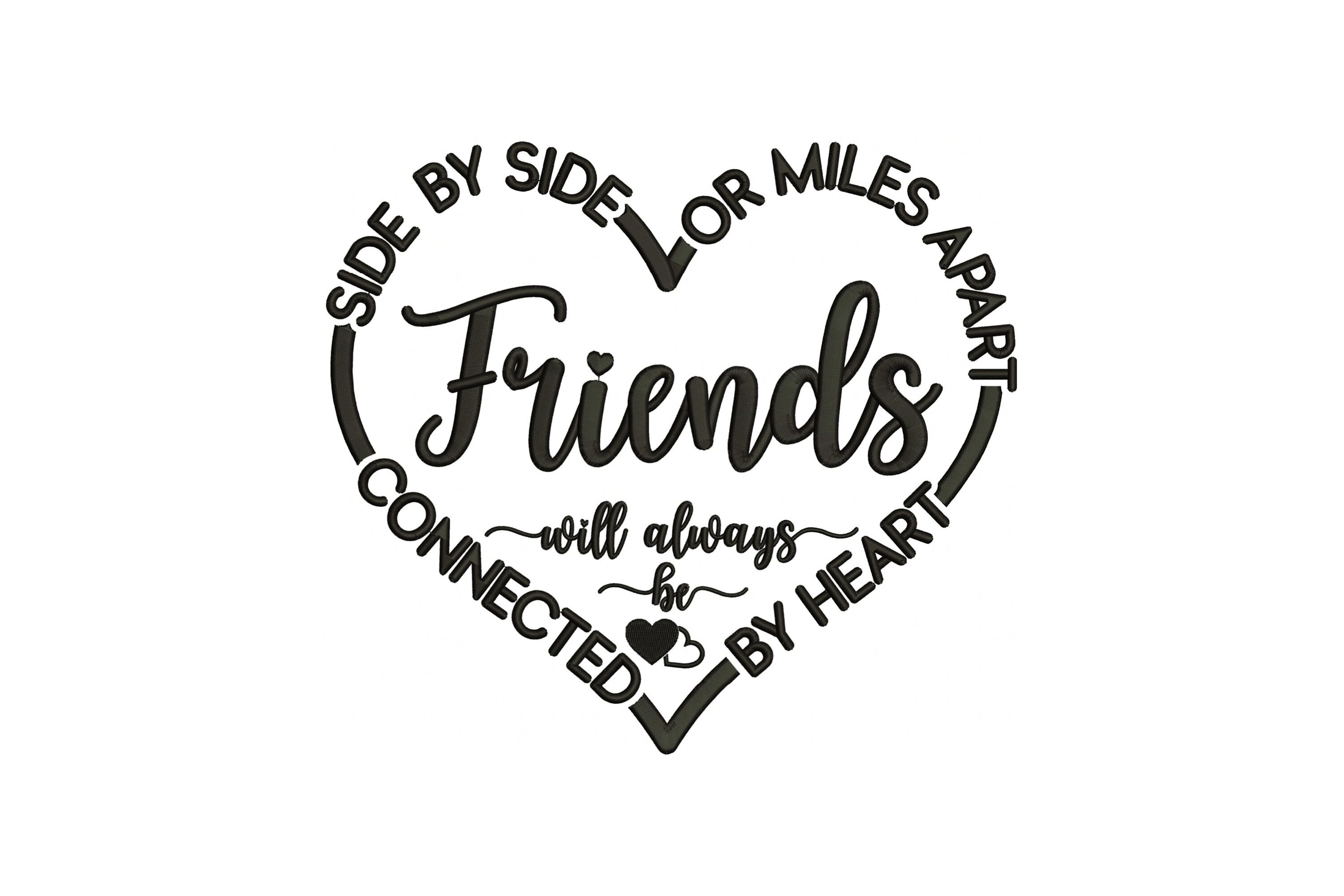 Friends Machine Embroidery Design / 5 Sizes / Best Friends
