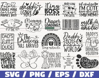 Baby SVG Bundle / Cut Files / Commercial use / Cricut / Clip art / Newborn SVG / Funny Baby SVG / Baby Shower / Cute Baby