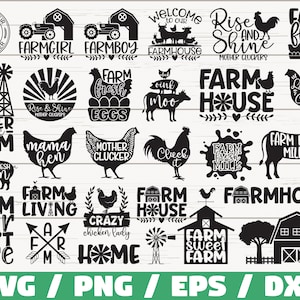 Farm Life SVG Bundle / Bauernhaus SVG / Schnittdatei / Cricut / Kommerzielle Nutzung / Silhouette / Lustiger Bauernhof Spruch und Zitate / ClipArt / Vektor