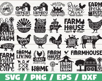 Farm Life SVG Bundle / Farmhouse SVG / Cut File / Cricut / Commercial use / Silhouette / Funny Farm Saying And Quotes / Clip art / Vector