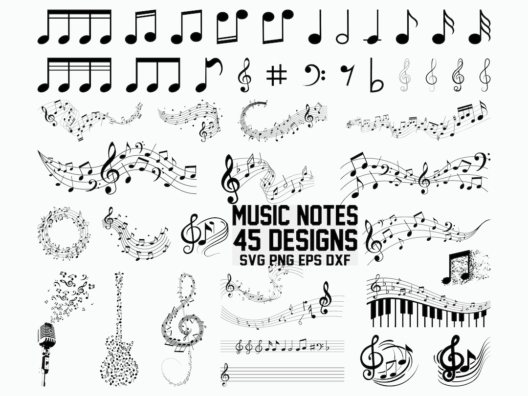 Music Notes SVG / Guitar Note Svg / Cut Files / Cricut / Clipart / Silhouette / Stencil / Dxf / Vector - Etsy music-notes-svg-guitar-note-svg-cut-files-cricut-clipart-silhouette-stencil-dxf-vector-etsy