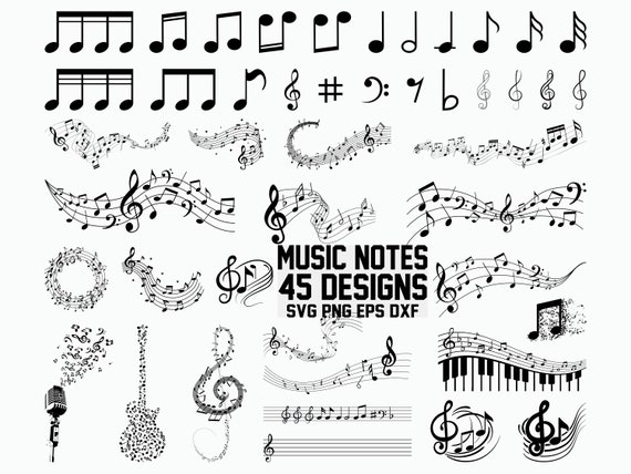 Download Music Notes SVG / Guitar Note Svg / Cut Files / Cricut / | Etsy