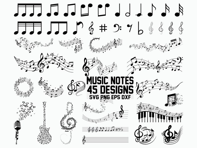 Download Music Notes SVG / Guitar Note Svg / Cut Files / Cricut ...