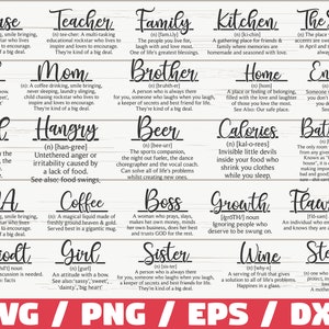 Witzig Definition SVG Bundle / Cut File / Kommerzielle Nutzung / Cricut / Definitionen SVG / Instant Download