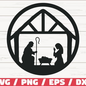 Nativity Scene SVG / Cut File / Cricut / Commercial use / Christmas SVG / Christmas Decoration / Clip art / Vector