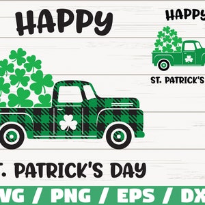 Happy St. Patrick’s Day SVG / St Patricks Day SVG / Lucky SVG / Cut Files / Cricut / Commercial use / Printable / Vintage Truck Svg