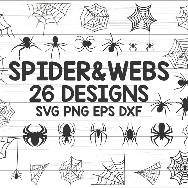 Spider SVG / Spider Web SVG / Insect SVG / Cobweb Svg / Halloween Svg / Clipart / Silhouette / Decal / Stencil/ Cut file/ Cricut