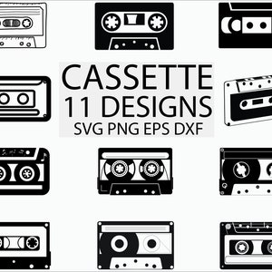 Cassette svg/ rétro svg/ cassette audio svg/ vintage svg/ clipart/ sticker/ pochoir/ vinyle/ fichier de coupe/ eps/ png/ silhouette/ vecteur/ numérique