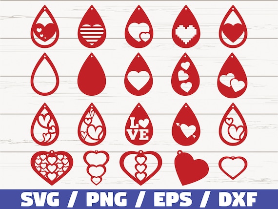 Download Valentine Earrings Svg Laser Cut Template Commercial Use Etsy SVG, PNG, EPS, DXF File