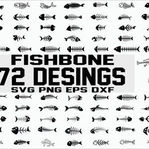 Fisch Knochen svg / Fischgräte svg / Fischskelett svg / Fisch svg / Fischschädel svg / Clipart / Aufkleber / Schablone / Vinyl / Schneidedatei / Aufbügeln / Silhouette