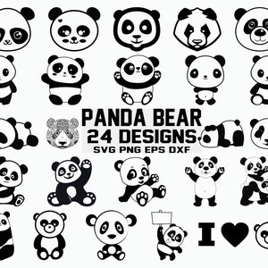Panda Bear SVG/Panda SVG/Bear SVG/cute Panda SVG/cut-bestanden/Cricut/clipart/silhouet/sticker/stencil/DXF/vector