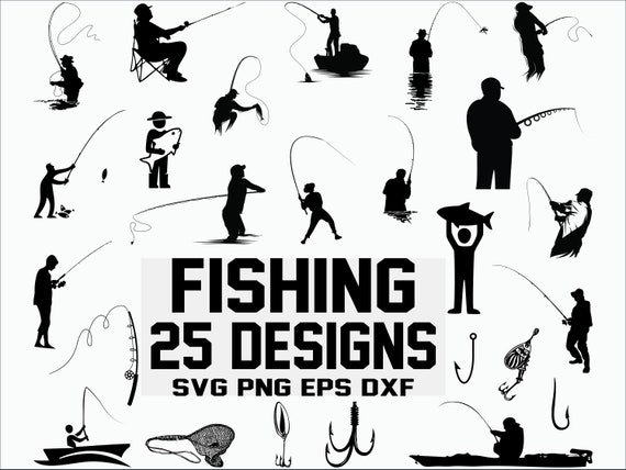 Fishing SVG/ Fisherman svg/ Fish svg/ clipart/ silhouette/ cut file/  cricut/ decal file/ digital file/ stencil file