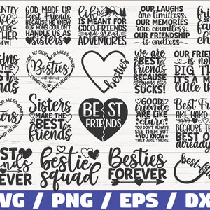 Beste vrienden SVG bundel/vriendschap bundel SVG/bestanden knippen/illustraties/commercieel gebruik/beste vrienden SVG