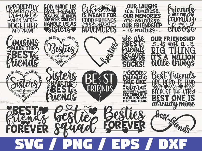 Best Friends SVG Bundle / Friendship Bundle SVG / Cut Files / Clip art / Commercial use / Best Friends SVG image 1