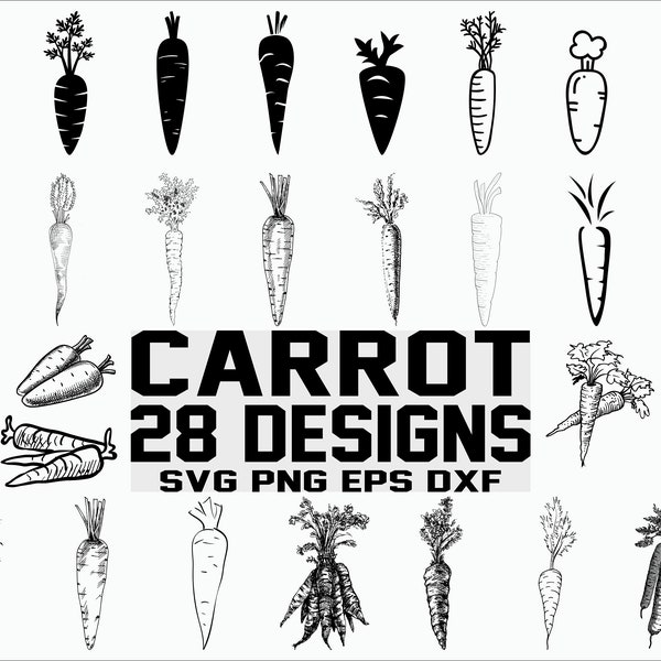 Carrot SVG/ Carrot Clipart/ Vegetable Svg/ Cut Files/ Cricut/ Silhouette/ Vector