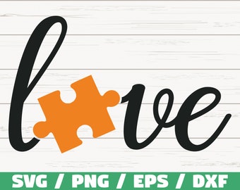 Autism Love SVG /  Cut Files / Commercial use / Cricut / Clip art / Autism Awareness SVG / Printable / Vector / Autism SVG / Dxf