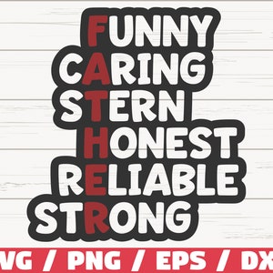 Vader SVG / Cut File / Cricut / Commercieel gebruik / Instant Download / Clip art / Vaderdag / Funny Caring Stern Eerlijk Betrouwbaar Sterke SVG