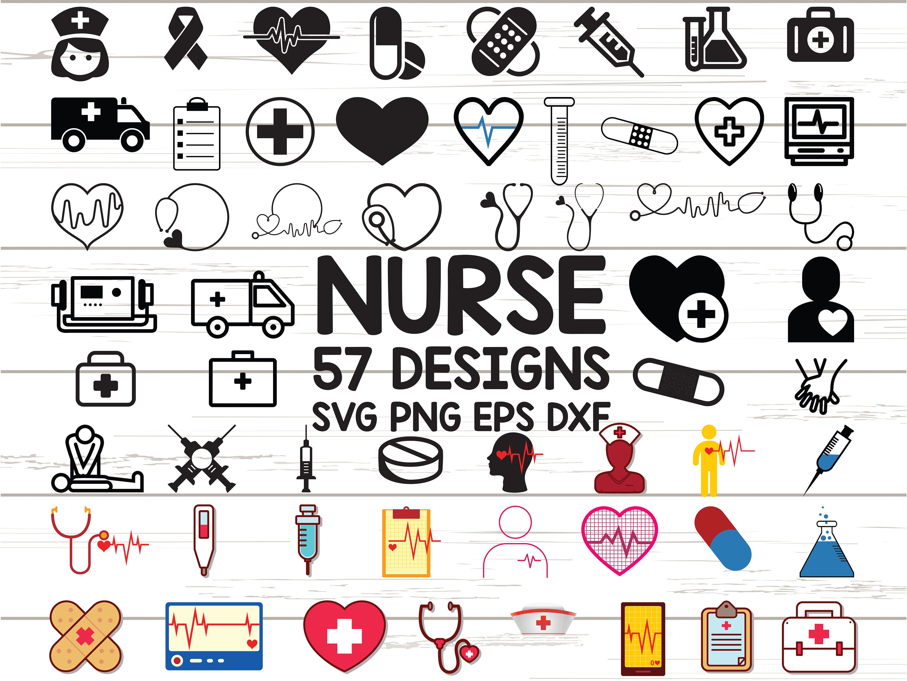 Nurse Hat Outline Patterns: DFX, EPS, PDF, PNG, and SVG Cut Files