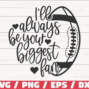 Może przedstawiać: Czarno-biały projekt graficzny z piłką nożną i tekstem "I'll always be your biggest fan".