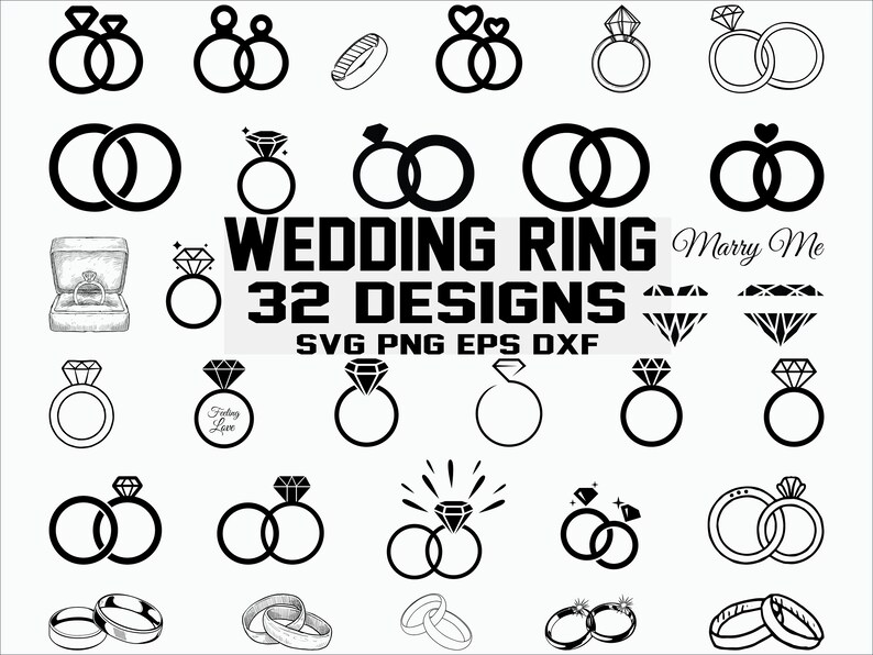 Download Art Collectibles Clip Art Wedding Ring Svg Engagement Ring Svg Wedding Ring Svg Clipart Cut Files Silhouette Files For Cricut Vector