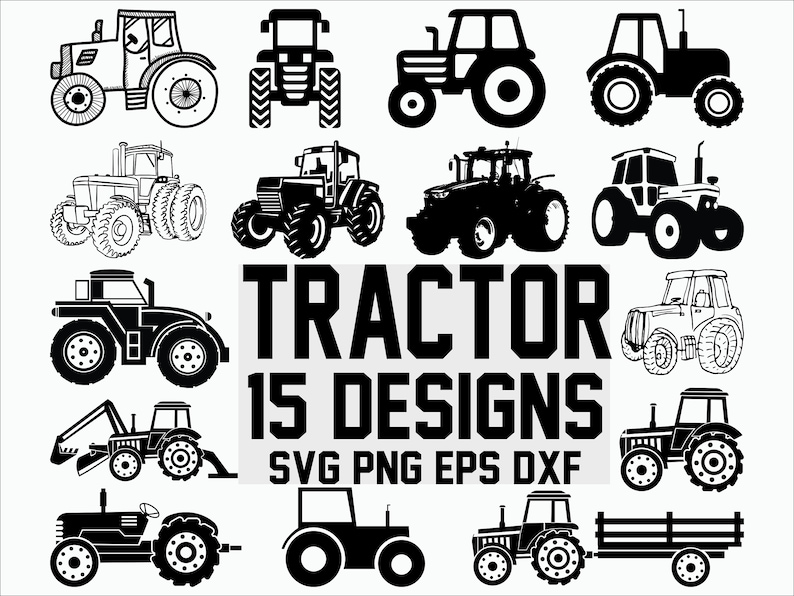 Download Clip Art Tractor Svg Farming Svg Construction Svg Vehicle Farm Svg Silhouette Decal Stencil Clipart Cut File Iron On Cricut File Vector Art Collectibles