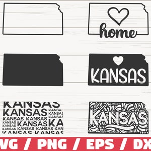 Kansas State SVG / Cortar archivo / Cricut / Clip art / Uso comercial / Silueta / Kansas SVG / Kansas Home Svg / Kansas Outline / KS Svg