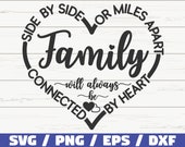 Family SVG / Side By Side Or Miles Apart Sisters Will Always Be Connected By Heart SVG / Cut File / Commercial use