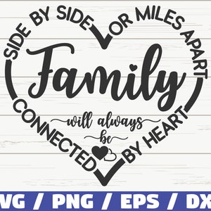 Family SVG / Side By Side Or Miles Apart Sisters Will Always Be Connected By Heart SVG / Cut File / Commercial use