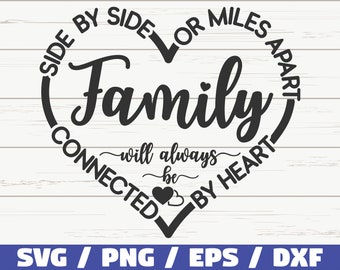 Family SVG / Side By Side Or Miles Apart Sisters Will Always Be Connected By Heart SVG / Cut File / Commercial use