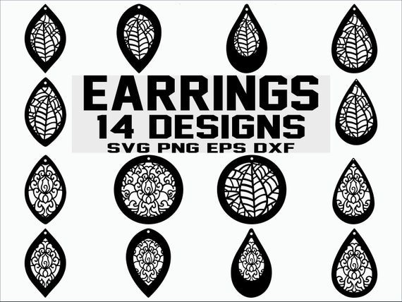 Download Free Earrings Svg Teardrop With Holes Svg Pendant Svg Earrings Etsy SVG Cut Files