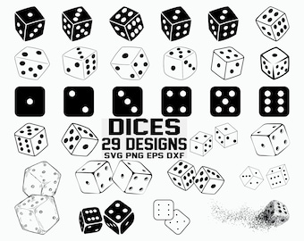 Dice SVG / Gambling Svg / Dice Clipart / Cut File / Cricut / Vector / Dxf / Png / Eps