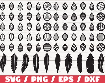 70 Earrings SVG/ Teardrop with holes SVG/ Commercial Use / Earrings Bundle/ Leather Earring/ Cut File/ Cricut / Silhouette / Pendant SVG