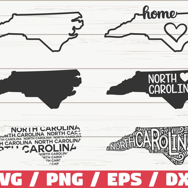 North Carolina State SVG / Cut File / Cricut / Clipart / Commercial use / Silhouette / North Carolina SVG / North Carolina Home Svg / NC Svg