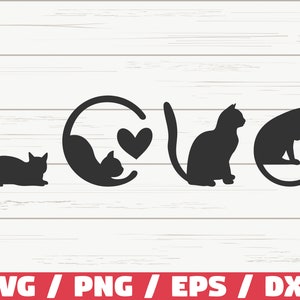 Amour de chat SVG / fichier de coupe / Cricut / usage commercial / Silhouette / maman chat SVG / SVG amoureux des chats