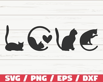 Cat's Love SVG / Cut File / Cricut / Commercial use / Silhouette / Cat Mom SVG / Cat Lover SVG