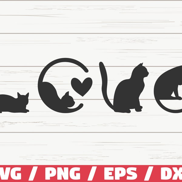 Cat's Love SVG / Cut File / Cricut / Commercial use / Silhouette / Cat Mom SVG / Cat Lover SVG