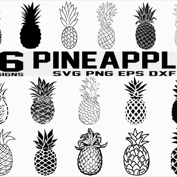 Ananas SVG / ananas Clipart / ananas fruit svg / Stencil / Vinyl gesneden bestanden / bestanden voor de Cricut / ijzer op bestanden / Vector