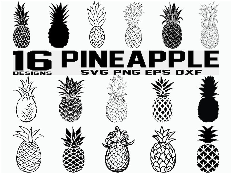 Download Pineapple SVG Pineapple Clipart Pineapple fruit svg Stencil Vinyl Cut Files Files for Cricut ...
