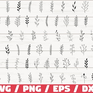 61 blad SVG-bestand/bladeren SVG-bestand/takken SVG-bestand/bladeren clipart/blad cricut/hand getrokken bladeren/blad silhouet/plant/gesneden bestand