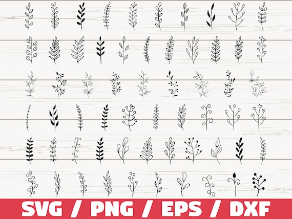 61 Leaf svg file/ Leaves svg file/ Branches svg file/ Leaves clipart/ Leaf cricut/ Hand drawn leaves/ Leaf silhouette/ Plant/ Cut file