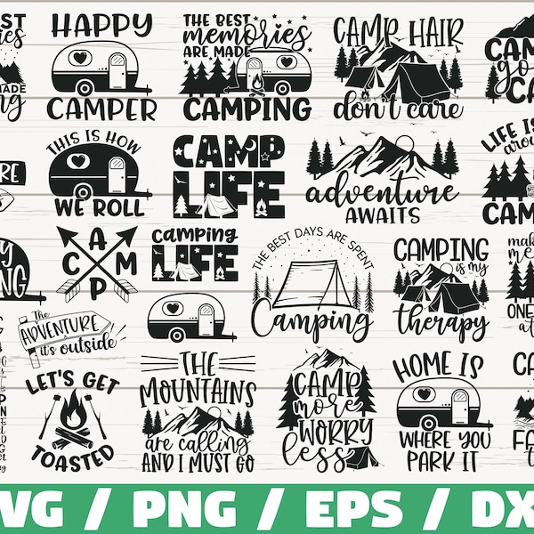 Camping Bundle SVG / Camp Life SVG / Camping SVG / Camping Shirt / Kommerzielle Nutzung / Adventure SVG / Sommer / Cut File / Cricut / ClipArt