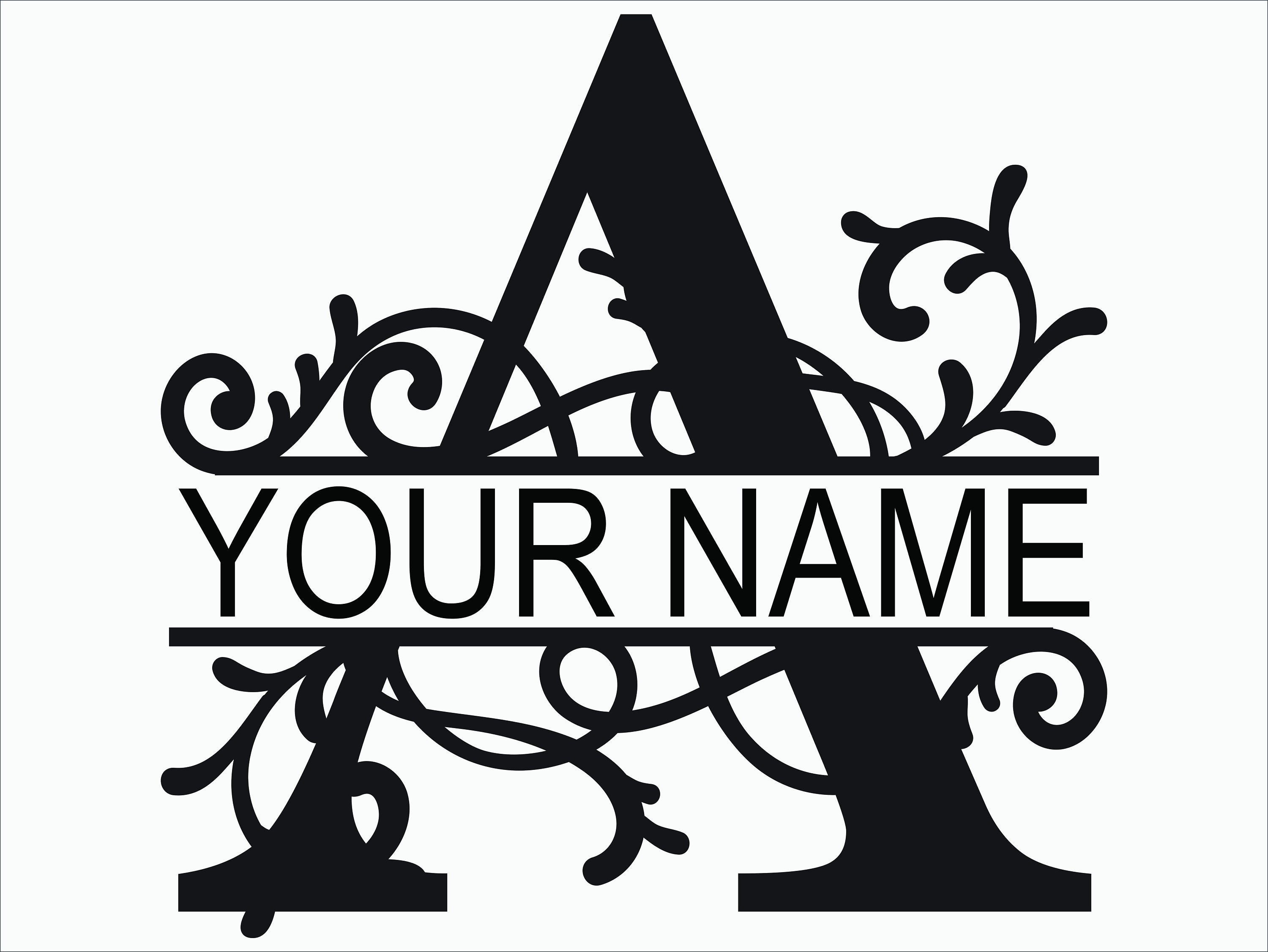 Dividere la lettera A / monogramma A / SVG / PNG / EPS / Dxf ...