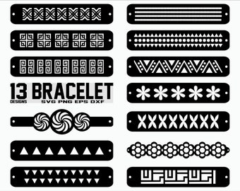 Leather Bracelets SVG/ Bracelet template SVG/ Jewelry template/ Cutting template/ Laser cut/ Bracelet Cricut/ Bracelet dxf